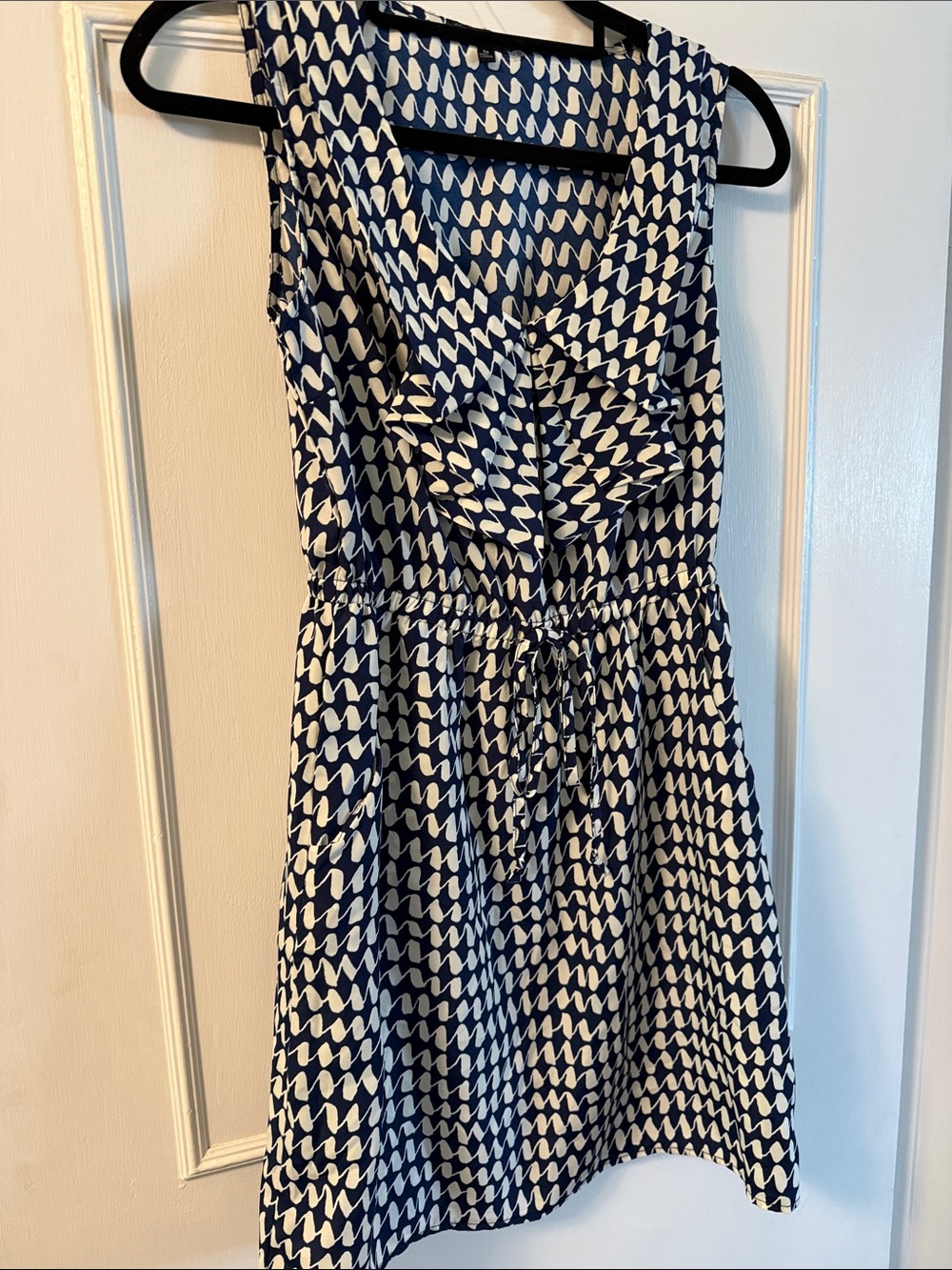BeBop Navy and White Geometric Print Dress